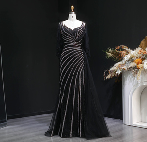 Verified Supplier Evening Gowns with Capes Natural Waistline Fit