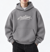 Sweat à Capuche Oversize de Luxe Uni 400-500 Gsm Coton/Polyester, Pull pour Hommes Personnalisé Streetwear Épais