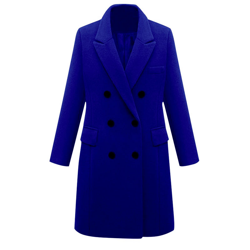 Cappotto in lana blu taglie forti
