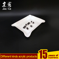 Plateau de service moderne de luxe en acrylique écologique, personnalisable, recyclable, léger, facile à assembler, résistant à l'eau, pour la présentation d'aliments et de fruits