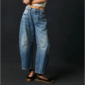 2026 New Barrel <strong>Jeans</strong> <strong>for</strong> <strong>Women</strong> Wide Leg Mid Rise <strong>Stretchy</strong> Loose Denim Ankle Pants Y2k Baggy Boyfriend <strong>Jeans</strong> - Product Image 4