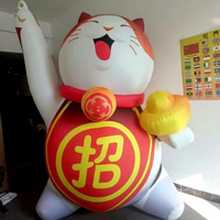 Mascotte ballon chat porte-bonheur gonflable fortune cat, dessin animé modèle gonflable maneki neko pour décoration