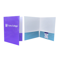 Carpeta de Presentación de Fábrica China, Impermeable, Ecológica, Reciclada, Impresión CMYK Personalizada, Carpetas de Papel con Doble Bolsillo para Tarjetas