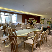 Acryl Ess-Set 6 Stühle Holz Holz Restaurant Hochzeit Runde Möbel Küche Top Esszimmer Marmor Bankett Tisch