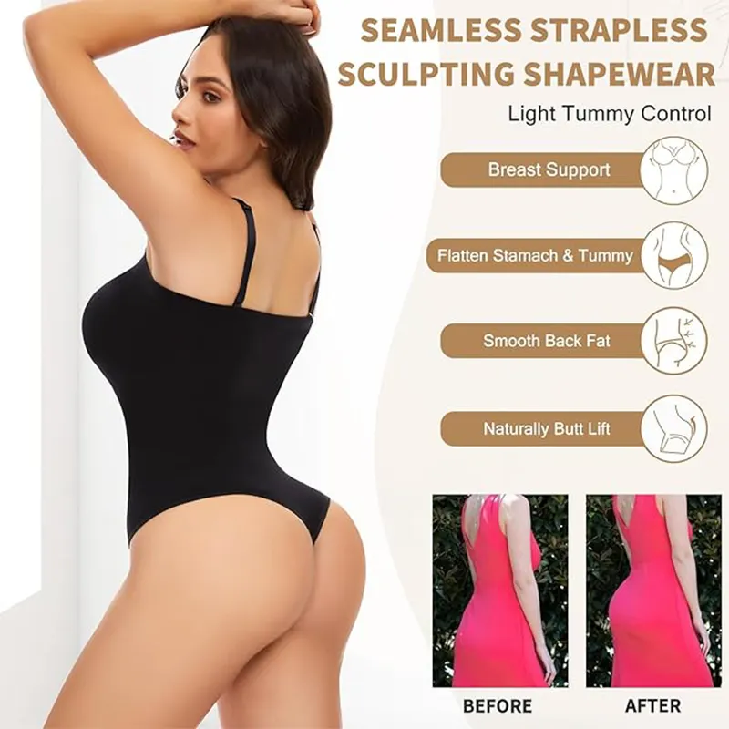 Body shaper for women seamless shaperwear tummy control shaper sculpting thong bodysuit tops for woman