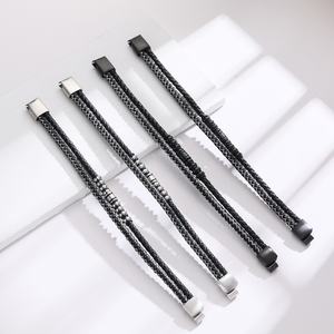 Pulsera de Cuero y Acero Inoxidable para Hombre, Diseño Moderno y Personalizado, Venta al Por Mayor - Product Image 5