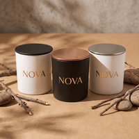 Bocal en verre pour bougie de Noël 8oz 10oz 14oz vide avec couvercle, boîte cadeau, logo personnalisé, vente en gros usine, décoration maison, mariages