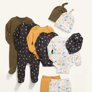 Einfarbige Baby Stram pler 100% Bambus Baby pjs Schläfer Neugeborene Bio-Baumwolle benutzer definierte Kleinkind Jungen Nachtwäsche Pyjama