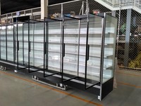 Réfrigérateur commercial à double porte vitrée pour supermarché, grande capacité, armoire de refroidissement verticale pour boissons