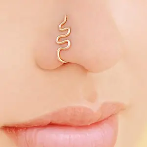 Eico Cincin Hidung Jepit Penutup Hidung, Perhiasan Fashion Cincin Hidung Wajah Ular