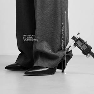 <span class=keywords><strong>Pantaloni</strong></span> Casual a Vita Alta e Gamba Larga per Donna, Traspiranti, Lunghezza Interna <span class=keywords><strong>34</strong></span> Pollici, <span class=keywords><strong>Pantaloni</strong></span> Autunnali per Signore, Personalizzabili e all'Ingrosso - Product Image 5