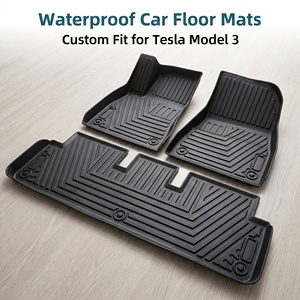 Ensemble complet de tapis de sol de voiture en TPE écologique 5D, imperméables, en caoutchouc, pour Tesla Model 3, antidérapants, faciles à nettoyer - Product Image 1