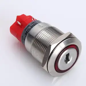 ONPOW 19mm Anti-vandal push button anahtarı anahtar-kilit anahtarı (CE, ROHS)