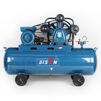 Compresseur d'air industriel à piston entraîné par courroie, marque Bison de Chine, triphasé, 8 bars, 3 kW, 3 cylindres, 150 L, 220 V, 4 CV