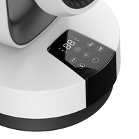 Dernier modèle Ventilateur de table intelligent en plastique numérique de 10 pouces avec oscillation 3D et télécommande Ventilateur de refroidissement de l'air portable pour la maison