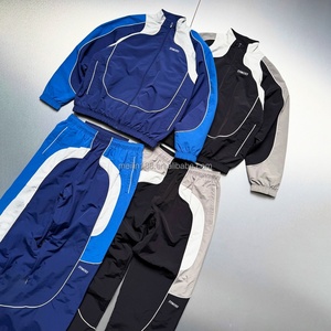 Custom 3m Reflective Zip up Nylon <b>Jackets</b> and Nylon <b>Track</b> Pants Set Jogging Suit Windproof Waterproof Windbreaker Tracksuit <b>Men</b> - Product Image 1