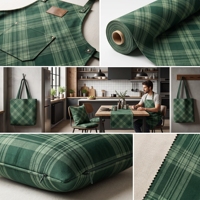 Maßgefertigter Blauer Fensterkachel-Karo-Druck Wasserdichter Outdoor-Schwerlast-Canvas-Stoff 12oz Polyester Kissenbezug Wohndekor Tasche