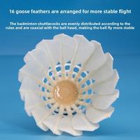 Volant de badminton professionnel en plumes d'oie naturelles, blanc, épaissi, avec coutures renforcées, haute durabilité, écologique, qualité tournoi