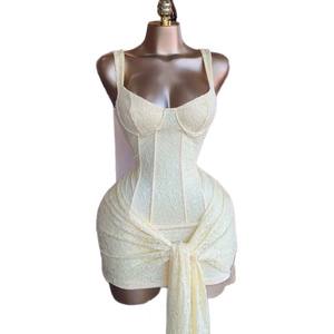 <span class=keywords><strong>Abbigliamento</strong></span> Femminile di Alta Gamma Personalizzato dai Produttori 2026 Nuovo <span class=keywords><strong>Casual</strong></span> Antistatico Sexy <span class=keywords><strong>Elegante</strong></span> Tinta Unita in Pizzo Aderente - Product Image 5