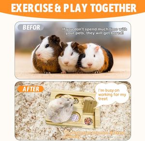 現代的な小動物用採餌玩具 - ウサギ用の隠れおやつ付きインタラクティブ木製嗅覚パズル（退屈解消） - Product Image 2