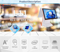 Sistema POS Todo en Uno con Pantalla Táctil de 15.6 Pulgadas, Directo de Fábrica, CPU I3/I5/I7, Windows 10/11, Caja Registradora para Restaurante