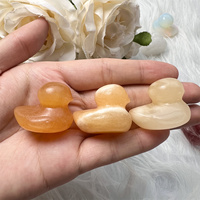 Pato amarillo de cristal, piedra curativa de cuarzo, pato de goma