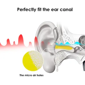 Tapones para los oídos ecológicos de espuma PU, protección auditiva desechable, tapones para los oídos suaves para dormir, tapones para los oídos de colores mezclados