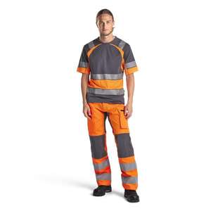 BLAKLADER - 158518115396D124 <b>Hi</b>-<b>Vis</b> trousers with stretch <b>Orange</b>/Mid grey - EAN 7330509774076 <b>HI</b>-<b>VIS</b> WORKWEAR - Product Image 3