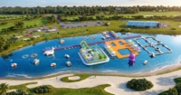 Parc aquatique gonflable Lilytoys avec parcours d'obstacles en PVC durable pour les jardins d'enfants et les écoles, utilisable en mer ou en lac