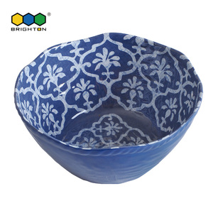 1 100% motifs de palmier en mélamine bleu, plaques de chargeur 9 et 11 pouces, assiettes fines pour la cuisine en plein air, vaisselle de salon - Product Image 4