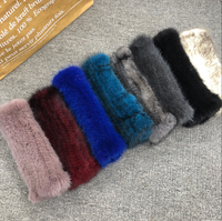 Gants en fourrure de vison véritable de haute qualité en gros femmes haut tendance mitaines chaudes hiver fourrure de vison demi doigt gant mitaines tricotées