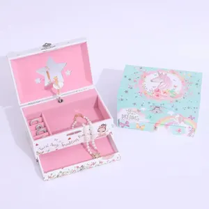 Kotak Musik Anak Unicorn, Kotak Penyimpanan Perhiasan Multifungsi, Hadiah Ulang Tahun, Kotak Musik Anak