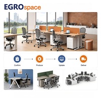 Sistema di Postazioni di Lavoro Modulari EGROspace con Divisori e Panche per Personale, Soluzione Completa per Arredamento Ufficio