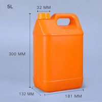 Baril à eau en plastique HDPE vide de 5 L, seau carré, bidon d'huile, bidon à vendre