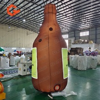 Bouteille gonflable publicitaire sur mesure de grande taille, bouteille de bière gonflable commerciale avec souffleur