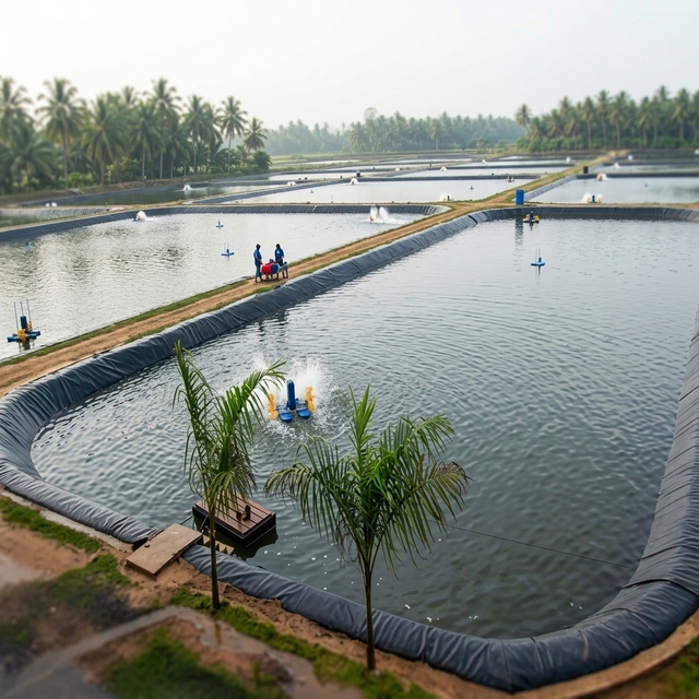 Woven HDPE Waterproof Geomembrane Liners for Fish Farm Shrimp Pond Aquaculture Dam & Landfill 5 Year Warranty Southeast Asia