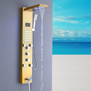 Colonna <span class=keywords><strong>Doccia</strong></span> con Grande Schermo, Luce Blu, Soffione a Pioggia e Cascata, Getti Massaggianti in Acciaio Inox, Miscelatore <span class=keywords><strong>Doccia</strong></span> - Product Image 3