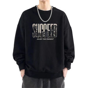 Sudadera Vintage de Cuello Redondo con Forro Polar Grueso para Hombre, Estilo Holgado para Otoño e Invierno, Nuevo Estilo, Logotipo Personalizado, Versátil, Sin Capucha - Product Image 1