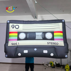 โมเดลบอลลูนพองลมสีดำรูปเทปคาสเซ็ตสำหรับงานแสดงสินค้าและโฆษณาในงานเทศกาลดนตรี - Product Image 1