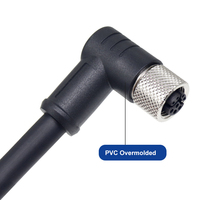 Cable Ethernet Industrial a prueba de agua IP67 RJ45 90 grados a 90 grados M12 8pin D-codificado para cables eléctricos de Robot con Sensor PLC