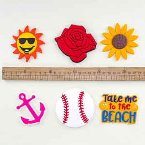 Olian Custom bogg Bag Charms Accessories PVC Big Size Cartoon Flowers Letters <strong>Shoe</strong> Charms bogg Bag Accessories Charms - Product Image 4