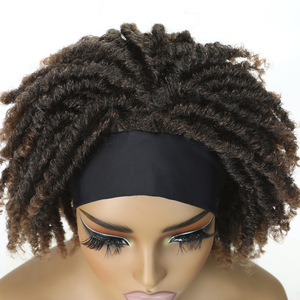 Nouvelle Arrivée Perruque Synthétique Femme, Coiffure Complète, Dreadlocks Africaines, Bandeau en Soie Glacée, Petites Boucles à Visser, Volume Rose - Product Image 2