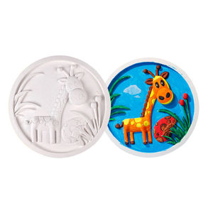 Prêt à peindre enfant bricolage décoration céramique assiette vierge jouet enfants cadeau dessin jouet créer artisanat d'art ensemble avec présentoir - Product Image 4