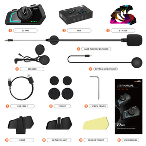 Fodsports T1 PRO 6Riders 2KM para casco de motocicleta con Bluetooth <span class=keywords><strong>Intercom</strong></span> Riders <span class=keywords><strong>Intercom</strong></span> Comunicator Motocicletas Accesorio de auriculares - Product Image 6