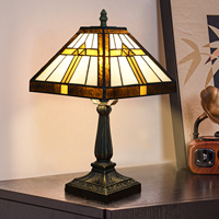 Lampe de table en vitrail style mission artisanal, lampe de bureau style chinois pour chambre à coucher, bureau à domicile, directement du fabricant