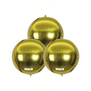 Globos de Papel Metálico Dorado 4D de 24 cm para Fiestas, Decoraciones para Fiestas de Cumpleaños - Product Image 1