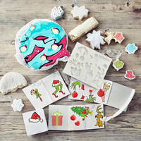 Bas de Noël du fabricant chinois Candy Cane Pattern Moule à chocolat en silicone Forme carrée pour la décoration de gâteaux