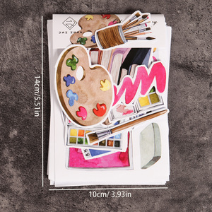 Custom Die Cut 168pieces Watercolor Self-adhesive <strong>Preppy</strong> Aesthetic Stationery <strong>Stickers</strong> for Scrapbook Decoration - Product Image 2