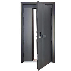 Porte d'entrée double style français moderne en acier Skyland avec isolation thermique et verre forgé pour villa, salon et chambre à coucher - Product Image 4