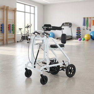 Déambulateur de rééducation pour adultes hémiplégiques avec pédales, roues, siège, frein à main, cadre de position assise pour entraînement des membres inférieurs, orthèses portables - Product Image 2